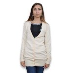 Gilet chic femme à manches longues - blanc Épuré en v idéal pour un look classique et confortable Gilet chic femme à manches longues - blanc Épuré en v idéal pour un look classique et confortable