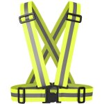 Gilet harnais de sécurité réfléchissant pour vélo bicyclette moto course à pied jogging - jaune fluo Gilet harnais de sécurité réfléchissant pour vélo bicyclette moto course à pied jogging - jaune fluo