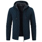 Gilet hiver capuche homme en tricot chaud doubl polaire cardigan zipp carreaux epais confortable automne ...