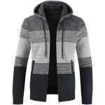 Gilet hiver capuche homme en tricot chaud doubl� polaire cardigan zippee epais couleur graduelle - gris ...