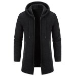 Gilet hiver capuche homme en tricot mi - longue doublé polaire cardigan zippe chaud epais couleur unie ... Gilet hiver capuche homme en tricot mi - longue doublé polaire cardigan zippe chaud epais couleur unie ...