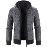 Gilet hiver homme  capuche double polaire veste chaude epaisse manches longues couleur constraste