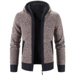 Gilet hiver homme  capuche double polaire veste chaude epaisse manches longues couleur constraste - ...