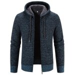 Gilet hiver homme à capuche en tricot chaud doublé polaire cardigan zippe epais manches longues couleur ... Gilet hiver homme à capuche en tricot chaud doublé polaire cardigan zippe epais manches longues couleur ...