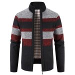 Gilet hiver homme chaud epais doublé polaire col montant cardigan zippé rayures confortable automne hiver ... Gilet hiver homme chaud epais doublé polaire col montant cardigan zippé rayures confortable automne hiver ...
