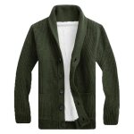 Gilet hiver homme doubl polaire cardigan en tricot chaud epais couleur unie avec poches tissu confortable ...