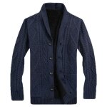 Gilet hiver homme en tricot doublé polaire cardigan chaud epais couleur unie avec poches tissu confortable ... Gilet hiver homme en tricot doublé polaire cardigan chaud epais couleur unie avec poches tissu confortable ...