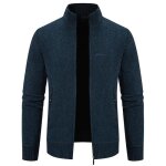 Gilet hiver homme avec zippé en tricot chaud doublé polaire col montant casual cardigan epais couleur ... Gilet hiver homme avec zippé en tricot chaud doublé polaire col montant casual cardigan epais couleur ...
