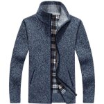 Gilet homme automne hiver ouvrez - front zipp cardigan homme tricot chaud coupe ajuste col droit manche ...
