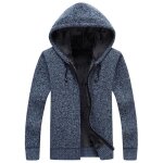 Gilet homme  capuche en molleton casual cardigan chaud pais vtement dhiver - bleu