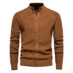 Gilet homme chaud cardigan en tricot automne hiver epais col montant confortable couleur unie - taille ...