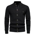 Gilet homme chaud cardigan en tricot automne hiver epais col montant confortable couleur unie - taille ...