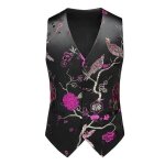 Gilet homme de costume broderie sans manches col v gilet mariage soire slim fit avec boutons confortable ...