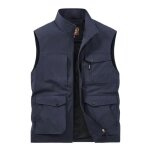 Gilet homme extrieur sans manches multi - poches col montant casual gilet respirant schage rapide couleur ...