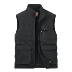 Gilet homme ext�rieur sans manches multi - poches col montant casual gilet respirant s�chage rapide couleur ...