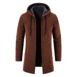 Gilet homme hiver capuche en tricot chaud doublé polaire cardigan zippé epais manches longues couleur ... Gilet homme hiver capuche en tricot chaud doublé polaire cardigan zippé epais manches longues couleur ...