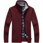 Gilet homme en laine automne - hiver casual veste Épaisse en maille vetement chaud - bordeaux Gilet homme en laine automne - hiver casual veste Épaisse en maille vetement chaud - bordeaux