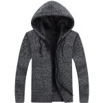 Gilet homme en laine à capuche insfity - hiver casual veste zippée epaisse - noir Gilet homme en laine à capuche insfity - hiver casual veste zippée epaisse - noir