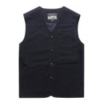 Gilet homme multi - poches en coton grande taille veste sans manches col v regular fit couleur unie confortabl ...