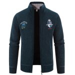 Gilet homme en tricot hiver chaud doubl� polaire automne hiver cardigan epais col montant manches longues ...