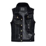 Gilet homme - zewow - vers le bas gilet casual veste en jean légère sans manches - noir - col classique ... Gilet homme - zewow - vers le bas gilet casual veste en jean légère sans manches - noir - col classique ...