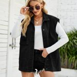 Gilet en jean femme sans manches mode fashion printemps - Été - noir - insfity - casual - col chemise ... Gilet en jean femme sans manches mode fashion printemps - Été - noir - insfity - casual - col chemise ...