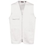 Gilet multipoches l�ger sans manches - unisexe - wk608 - blanc