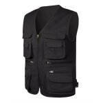 Gilet de pêche en coton multi - poches pour homme sans manches camping gilet de photographie - noir Gilet de pêche en coton multi - poches pour homme sans manches camping gilet de photographie - noir