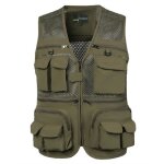 Gilet de p�che hommes insfity - multi - poches respirant � s�chage rapide - vert clair