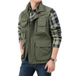 Gilet de p�che - sans manche - homme - respirant et imperm�able - vert