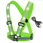 Gilet réfléchissant led rechargeable usb 3 modes bretelles ajustables pour cycliste vélo moto joggeur ... Gilet réfléchissant led rechargeable usb 3 modes bretelles ajustables pour cycliste vélo moto joggeur ...