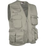 Gilet reporter multipoches sans manches - valento - safari beige - homme - col montant