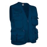 Gilet reporter multipoches sans manches - safari bleu marine