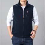 Gilet sans manches en polaire épaisse et chaude pour hommes - ecelen - bs0304hts11vf - bleu - col montant ... Gilet sans manches en polaire épaisse et chaude pour hommes - ecelen - bs0304hts11vf - bleu - col montant ...