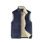 Gilet sans manches polaire hommes hiver veste sans manche avec fermeture  glissire col montant chaud ...