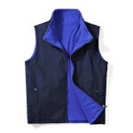 Gilet sans manche polaire réversible homme fermeture eclair grande taille - bleu ciel Gilet sans manche polaire réversible homme fermeture eclair grande taille - bleu ciel