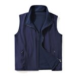 Gilet sans manche polaire réversible homme fermeture eclair grande taille - bleu fonce Gilet sans manche polaire réversible homme fermeture eclair grande taille - bleu fonce