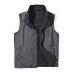 Gilet sans manche polaire rversible homme fermeture eclair grande taille - gris fonce