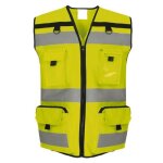 Gilet de s�curit� multipoches - haute visibilit� - hvw108 - jaune fluo
