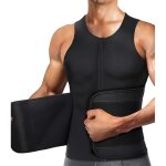 Gilet de sudation homme sauna n�opr�ne ceinture de sudation fitenes sports d�bardeur - noir