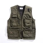 Gilet tactique militaire de randonne - green[c4641] - hommes et femmes - veste en coton  poches multiples ...