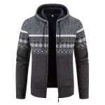 Gilet zipp� � capuche homme hiver chaud doubl� polaire cardigan epais imprime confortable automne hiver ...