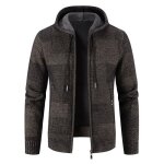 Gilet zippé homme à capuche chaud doublé polaire cardigan en tricot epais manches longues automne hiver ... Gilet zippé homme à capuche chaud doublé polaire cardigan en tricot epais manches longues automne hiver ...