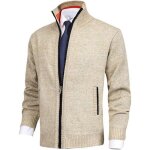 Gilet zippe homme en tricot col montant automne hiver casual cardigant manches longues couleur unie - ... Gilet zippe homme en tricot col montant automne hiver casual cardigant manches longues couleur unie - ...