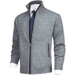 Gilet zippe homme en tricot col montant automne hiver casual cardigant manches longues couleur unie - ... Gilet zippe homme en tricot col montant automne hiver casual cardigant manches longues couleur unie - ...