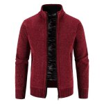 Gilet zippé homme en tricot col montant doublé polaire cardigan chaud epais couleur unie automne hiver ... Gilet zippé homme en tricot col montant doublé polaire cardigan chaud epais couleur unie automne hiver ...
