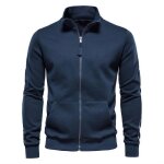 Gilet zippé - insfity - hzax115 - col montant - manches longues - casual bleu marine Gilet zippé - insfity - hzax115 - col montant - manches longues - casual bleu marine