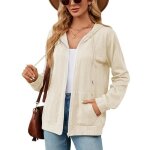 Gilet zippe en tricot femme  capuche casual cardigan manches longues avec poches couleur unie