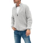 Gilet zippee homme en tricot col montant automne - hiver cardigan chaude epais manches longues couleur ... Gilet zippee homme en tricot col montant automne - hiver cardigan chaude epais manches longues couleur ...