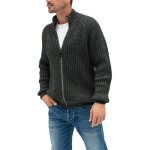 Gilet zippee homme en tricot col montant automne - hiver cardigan chaude epais manches longues couleur ...